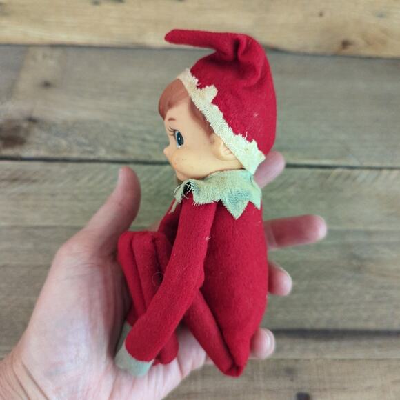 Vintage 1950s MCM Kitschy Red and White Striped Oversized Elf Knee Hugger Japan - Picture 3 of 10